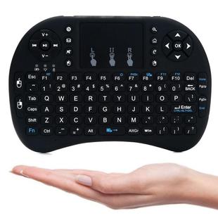 通用迷你MINI无线键盘2.4G多媒体安卓电脑通用键盘I8遥控器背光