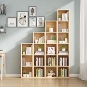 简易窄书柜落地边角儿童书架，组合置物架实木格子，架夹缝储物收纳!