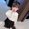 女童长袖白衬衫2022秋装韩版宝宝，4纯棉衬衣，婴儿打底衫1-3-5岁