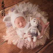 新生儿摄影道具百天宝宝拍照满月猪年造型影楼拍摄服装小猪套装