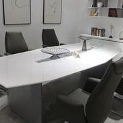 办公室大型白色烤漆会议桌时尚洽谈桌简约现代长方形长桌开会桌子