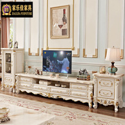 欧式大理石电视柜茶几组合套装，客厅全实木地柜，现代简约家用卧室柜