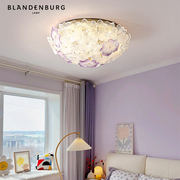 轻奢花朵吸顶灯现代简约法式风房间装饰灯水晶创意造型卧室灯