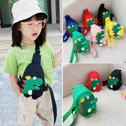 韩版儿童小腰包恐龙斜挎包男女童，潮包可爱背包，时尚胸包宝宝出游包