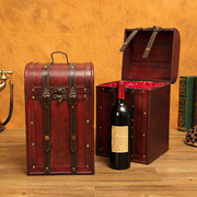 外贸四支木质酒盒带内衬红酒盒葡萄酒盒包装盒子