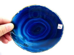 3440天然玛瑙石切片玉髓调瓷板13公分茶杯垫装饰框画壶承展示托