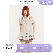 LULUALWAYS商场同款24夏季优雅时尚蕾丝绣花中长款外套女
