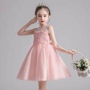 童装礼服公主裙2023夏季小女孩，钢琴演出服女童纱裙连衣裙