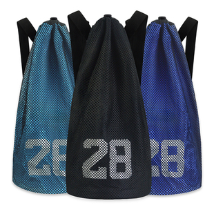 篮球包袋男训练包大容量双肩，包束口收纳包网兜(包网兜)足球袋抽绳运动背袋