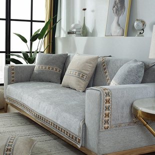 北欧风格沙发垫布艺防滑加厚坐垫子简约沙发套罩b靠背四季通用盖
