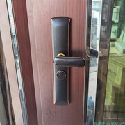 不锈钢入户防盗门锁具黑钛色面板通用型拉把手柄多功能防撬执手锁