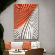 抽象几何线条为空间增加艺术气息~北欧简约客厅沙发背景装饰画