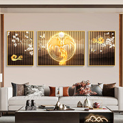 国风高级感新中式壁画客厅三联装饰画凤凰呈祥电视沙发背景墙挂画
