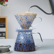 五家务咖啡壶青花瓷玻璃咖啡壶套装分享壶V60咖啡滤杯容量400毫升