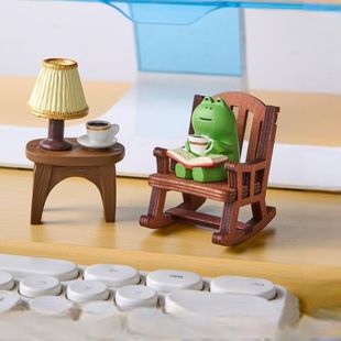 青蛙可爱治愈小摆件办公室好物工位情绪桌面装饰解压礼物咖啡生日