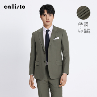 羊毛+桑蚕丝，callisto卡利斯特2024男士西服春秋西装商务