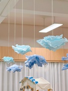 幼儿园雪梨纸环创春天主题吊饰教室挂饰材料装饰森系布置绿色环境