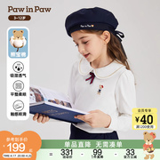 熊宝棉PawinPaw卡通小熊童装24春季女童娃娃领T恤衬衫