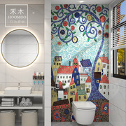 卫生间瓷砖现代轻奢洗手间浴室厕所马桶玄关抽象艺术装饰背景墙砖