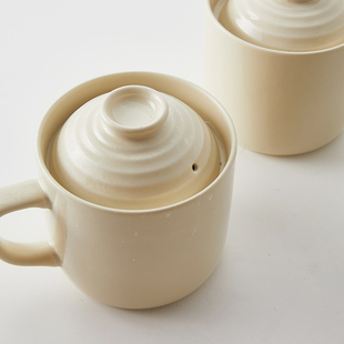 微波炉蒸饭杯日式陶瓷焖饭餐具家用耐高温带盖大汤杯甜品杯蒸蛋杯
