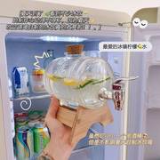 柠檬水瓶冰箱冷水壶果汁，罐容器带龙头，密封创意的玻璃瓶放里饮料桶