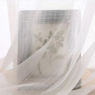 定制 简约现代纯白色窗纱麻纱 韩式成品清新客厅卧室阳台飘窗窗帘