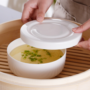 隔水炖碗蒸蛋碗带盖碗盘子陶，瓷碗带盖饭盒微波炉骨瓷保鲜碗泡面碗