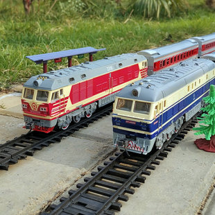奋发东风超长仿真电动轨道蒸汽高铁，绿皮小火车模型儿童男女孩玩具
