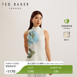 tedbaker2024春夏女士气质，高领绑带花卉，印花无袖衬衫274183