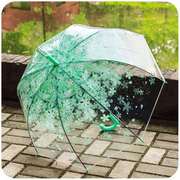 创意樱花透明雨伞三折叠晴雨伞女生学生环保，加厚伞下雨季遮雨