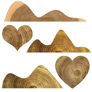 年轮纹路异形木片山爱心，形状模型木块山丘木质，摆件木板diy木工料