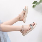 网红款厚底松糕简约露趾民族风凉鞋 Big size Sweet wind sandals