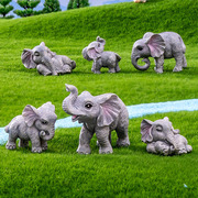 微景观创意卡通大象摆件可爱田园小动物手工造景蛋糕装饰桌面摆设
