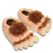 冬可爱保暖创意霍比特人脚丫毛绒舒适室内地板居家加大男女棉拖鞋