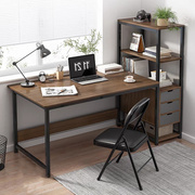 电脑台式书桌书架组合带书柜一体简约租房学生，写字桌卧室简易桌子