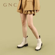 gnc复古马丁靴商场同款圆头，牛皮冬季英伦，风时尚潮流休闲短靴