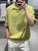 24年夏季liberclassy韩国浅绿色翻领，宽松青春束腰，短袖polo衫