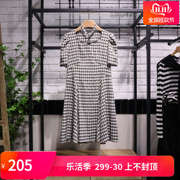 BOYI帛逸2024夏韩版格子修身显瘦短袖连衣裙3005052