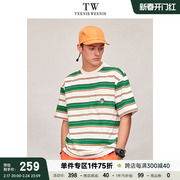 TeenieWeenie小熊男装夏季情侣休闲条纹胸袋圆领短袖T恤