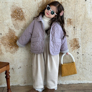 2023冬季女童夹棉外套洋气，时髦中小童，韩版冬装羊羔绒加厚棉服