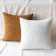 默色空间雪尼尔双面沙发抱枕45cm方形设计师揽枕卧室床头白色靠垫