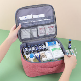 药箱家用收纳盒防疫包学生(包学生，)便携小型旅行急救包装药箱子药品收纳包