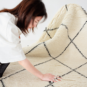 定制北欧简约现代手工羊毛编织客厅长毛地毯卧室床边毯询价
