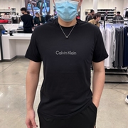 Calvin Klein/CK 男士夏季简约百搭LOGO印花纯棉圆领短袖T恤