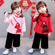婴儿童装汉服2春装两件套装1一三四岁半5秋女宝宝3中国风小童衣服