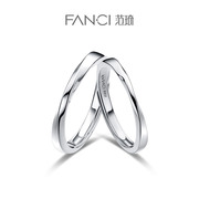 fanci范琦银饰如一情侣对戒刻字银个性时尚，简约开口戒指小众设计