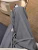 灰色运动裤秋季大码女装裤子，宽松慵懒梨形，身材遮胯显瘦阔腿休闲裤