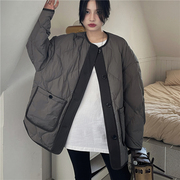 2-300斤胖mm大码女装韩版棉衣外套，女保暖加厚菱格时尚洋气棉服女