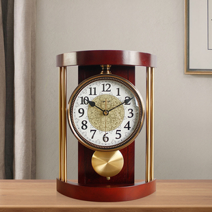 美式古典复古台钟静音桌面创意座钟客厅台式家用欧式钟表摆件
