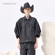 容子木ROSEMOO商场同款棉感挺阔质感七分袖外套RMT1WC310C